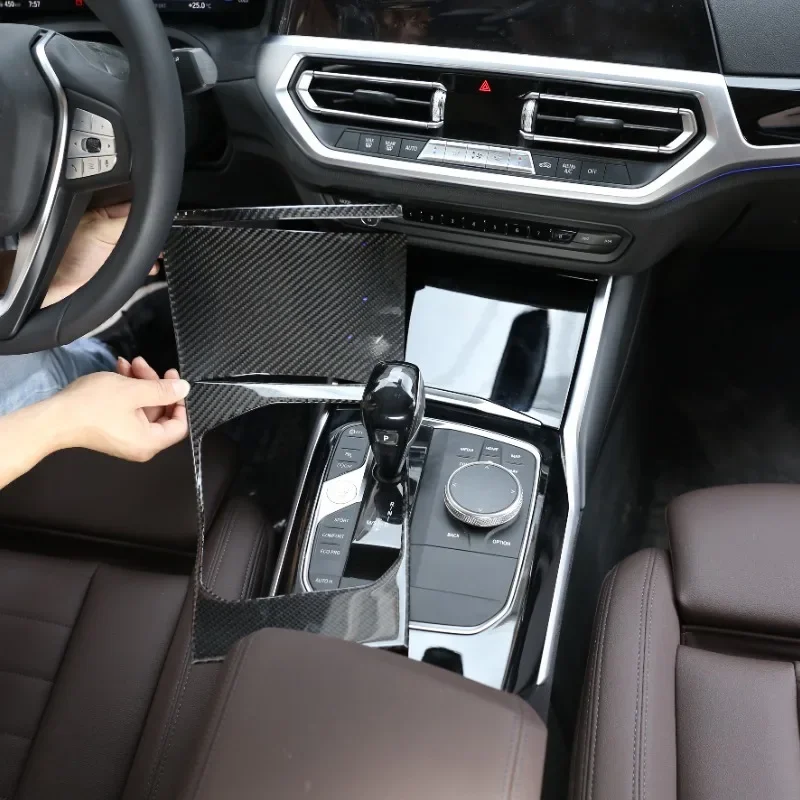 

2020-2025 For BMW 3 Series G20 Soft Carbon Fiber Car Center Console Gear Shift Panel Cover Trim Interior Car Accessories(LHD RHD