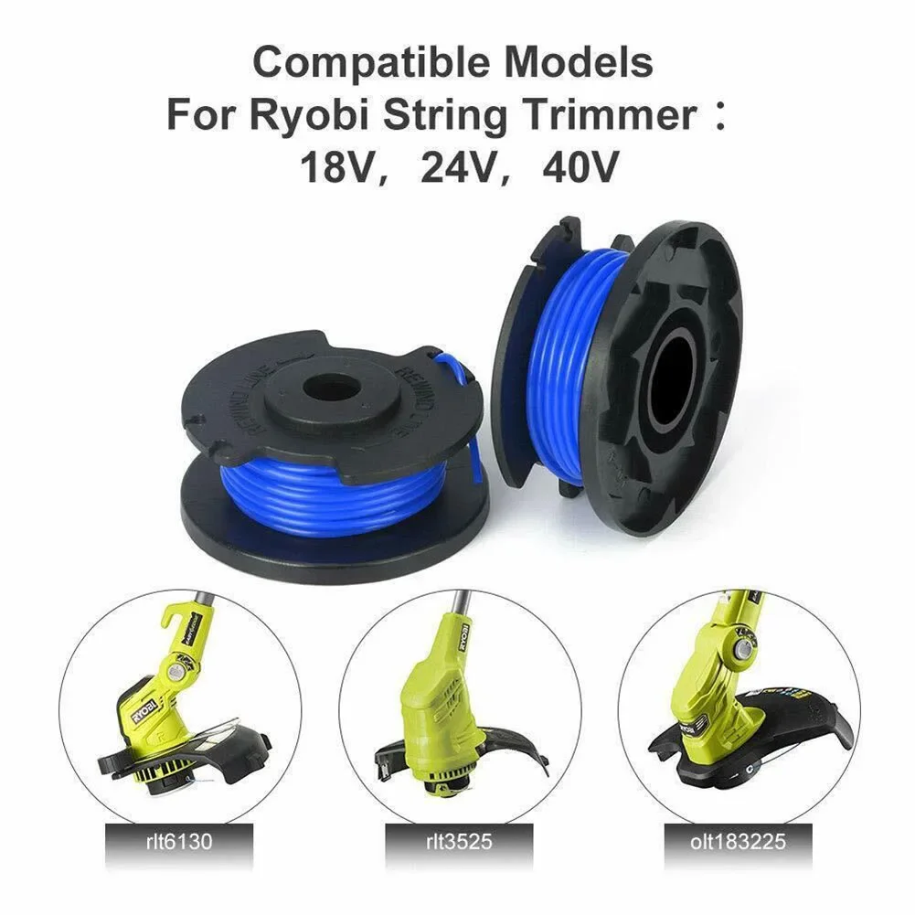 10pcs String Trimmer Spool Replacement Twisted Line Blue Trimmer Line for Ryobi One AC14RL3A Trimmers Accessories