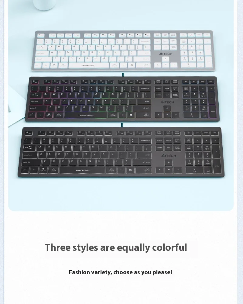 

A4tech Fx60 Flying Times Keyboard Wired Light Tone Ultra-Thin Laptop Desktop Computer Office Games For Multiple Scenarios