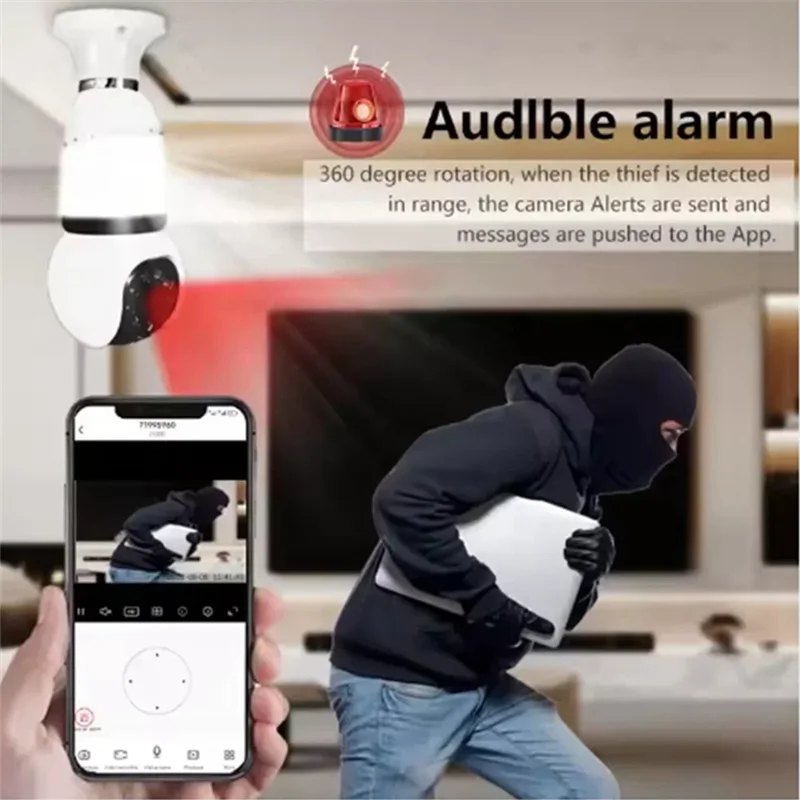 

APPLIA-Smart 8MP Wi-Fi лампа IP-камера наблюдения с картой памяти 32G двустороннее аудио цветное ночное видение 360 градусов AI Track