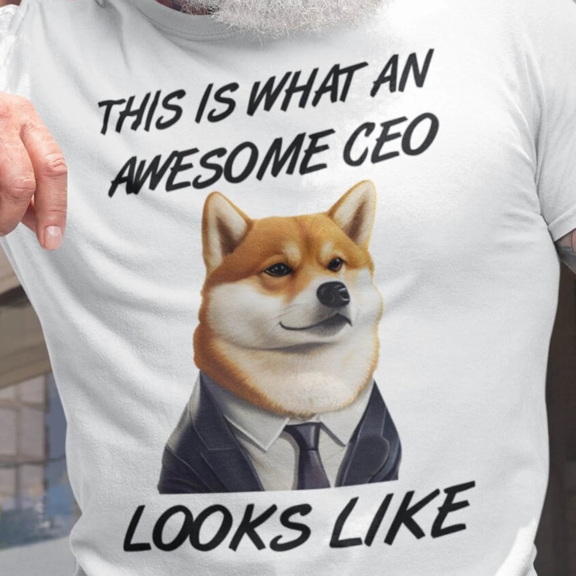 New Ceo Is Amazing Funny Shiba T Shirt Dog Wearing Costume Office For Friend Floki Meme