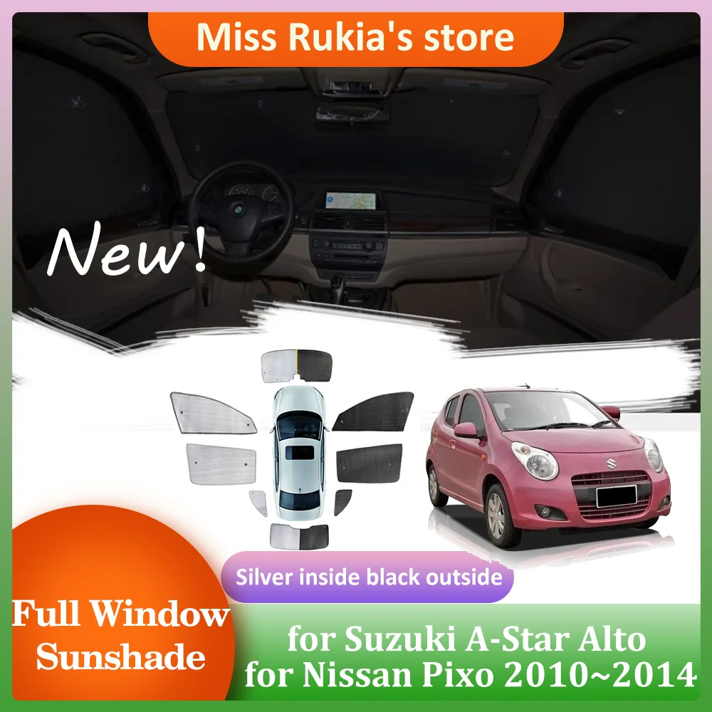 

Car Sunshades for Suzuki A-Star Alto Nissan Pixo 2010~2014 Windows Sun Visor Windshield Pad Curtain Anti-UV Cover Accessories