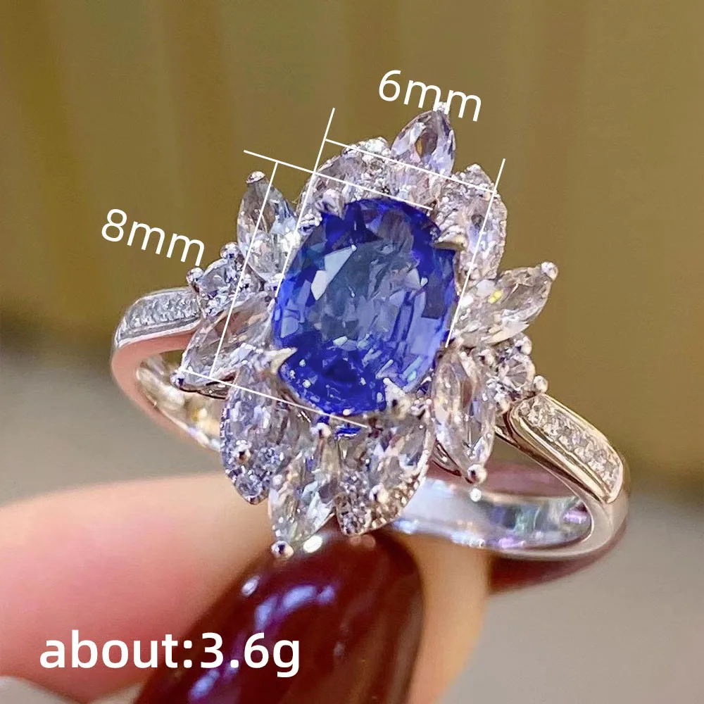 Huitan Chic Blue Cubic Zirconia Lady\'s Ring for Wedding Anniversary Party Luxury Fashion Women Accessories Nice Gift New Jewelry