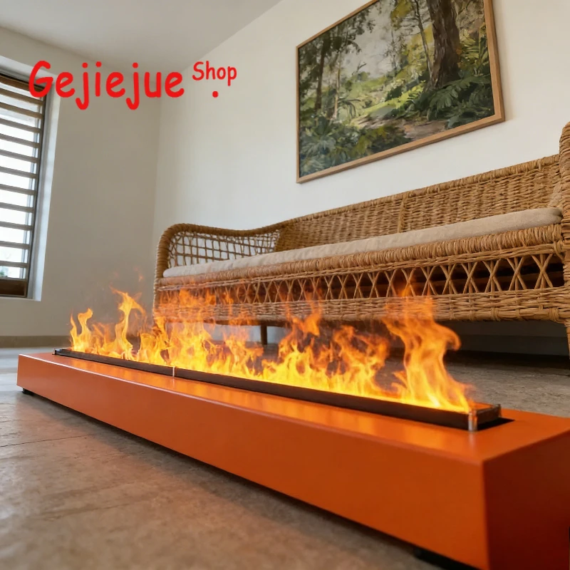 Mist Technology Firebox No Water No Light Flame Effect Electric Fireplace,3D Mist Flame,Worry-Free Operation Flame Ambient Light