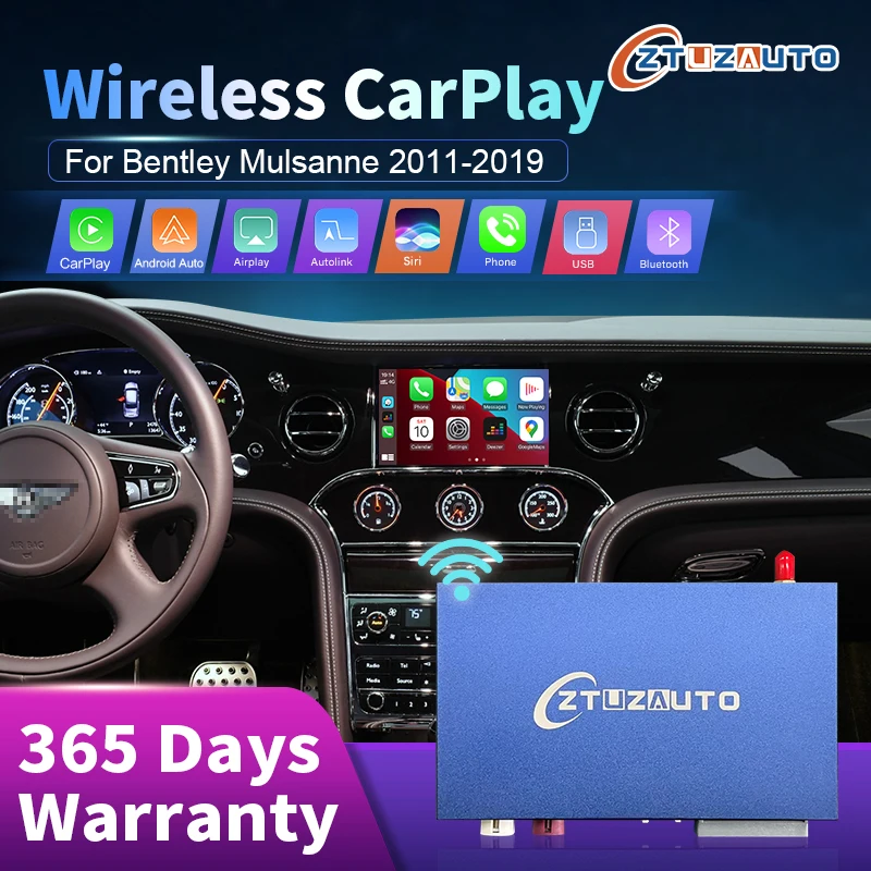 Wireless Apple CarPlay For Bentley  Mulsanne Android Auto Airplay Mirror link Retrofit Car Ai Box Multimedia USB Navigation DSP