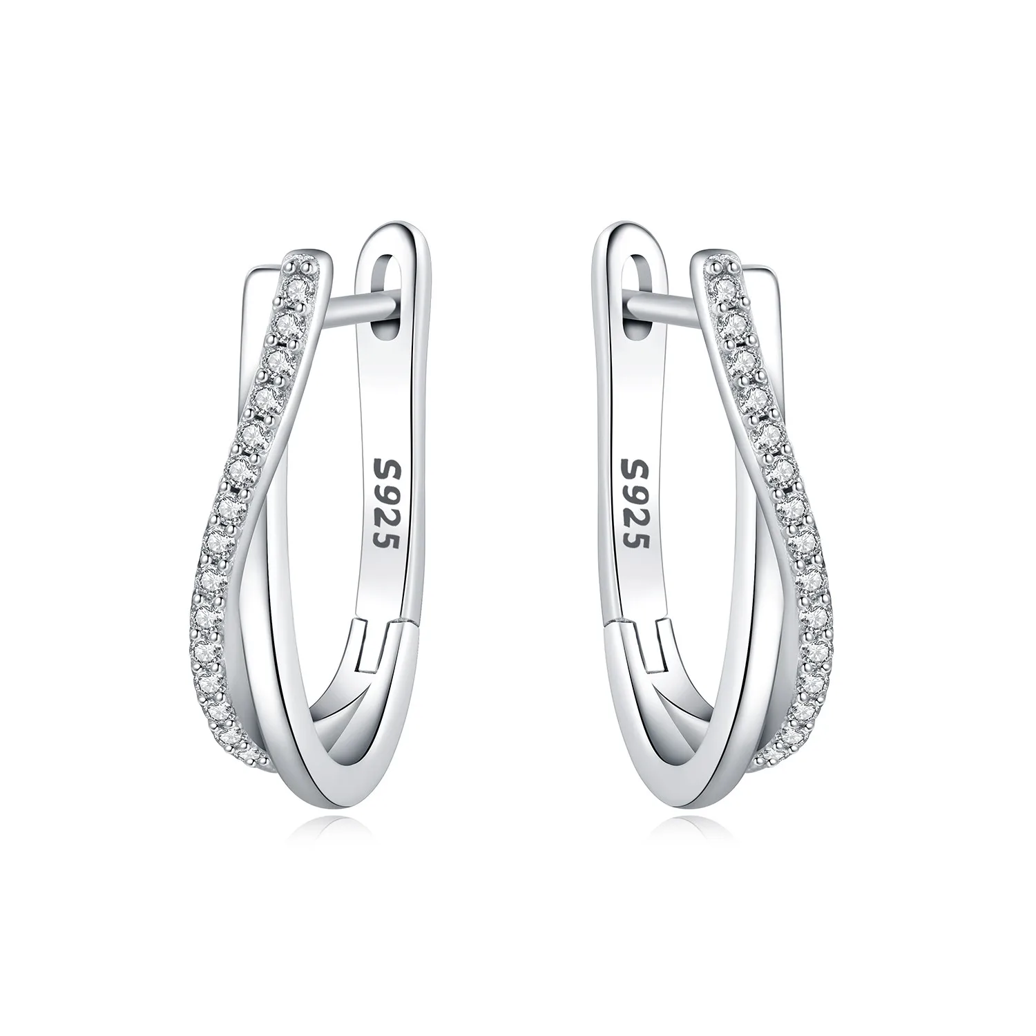 925 Sterling Silver Star Twisted Line Earrings Jewelry Versatile Hoop Earrings For Women Jewelry Fine Birthday Party Gifts