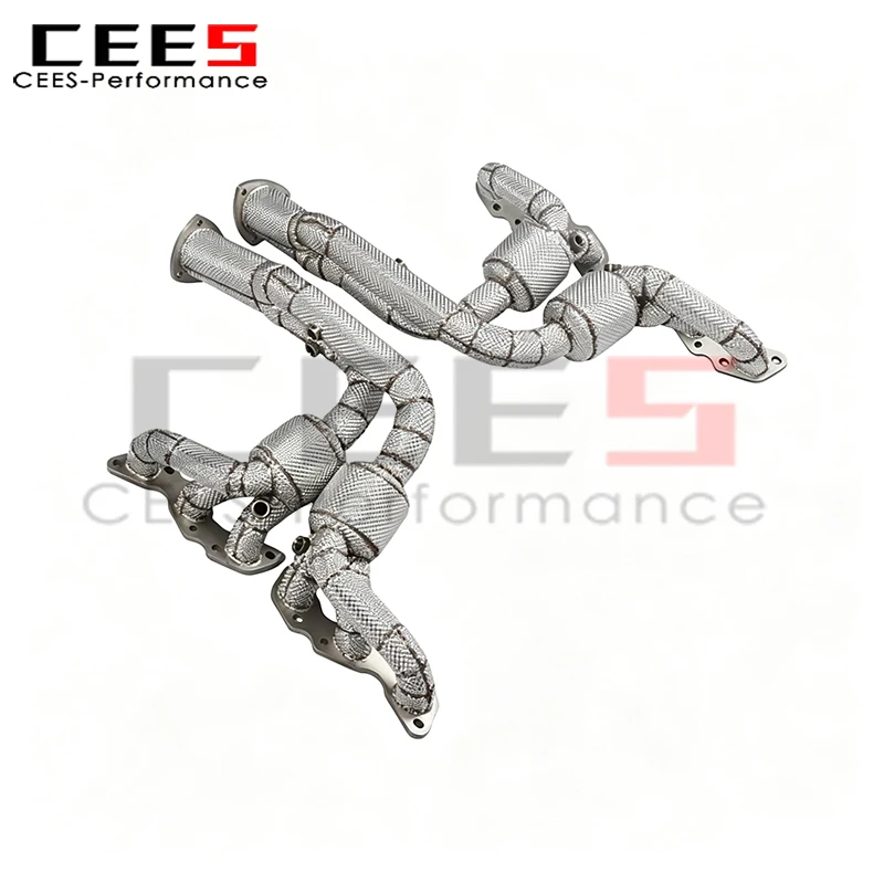 CEES High Flow Catted Manifold Exhaust for Aston Martin DB9 V12 6.0L 2012-2016 Equal Length Stainless Steel Car Exhaust Systems