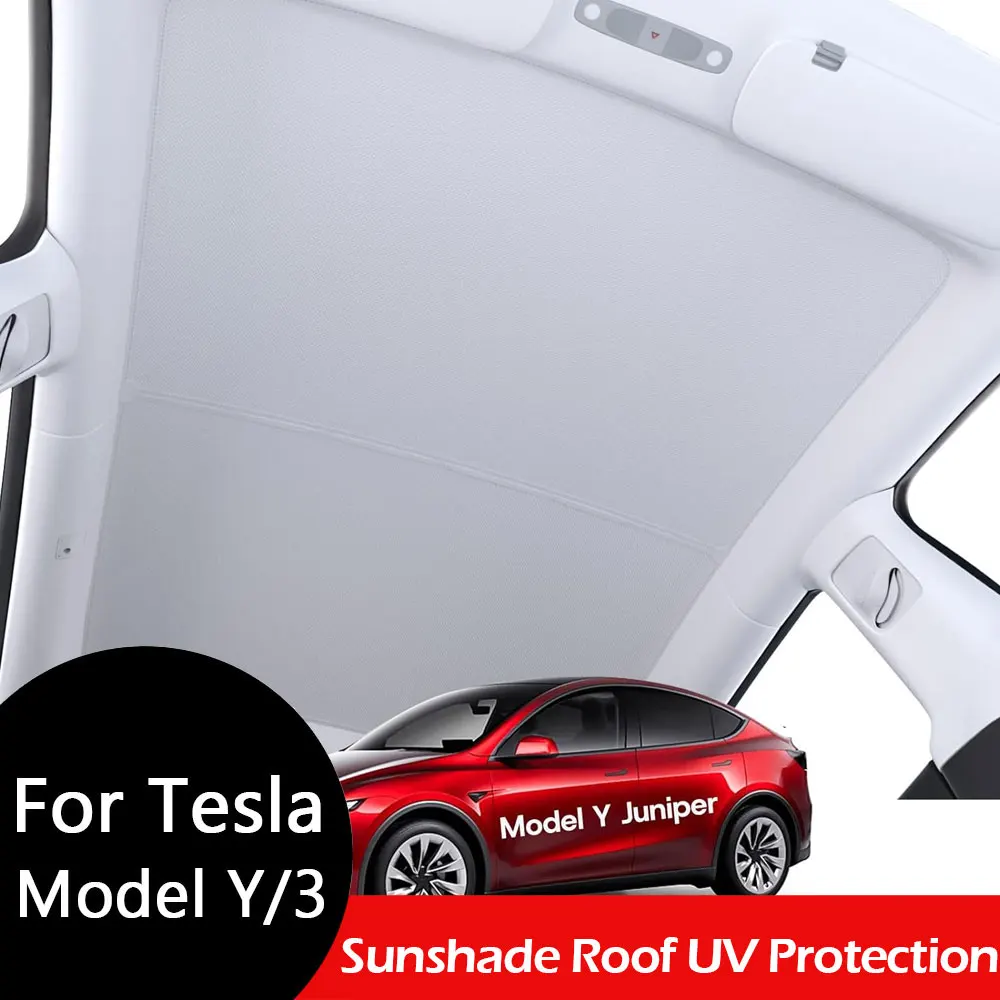 Sunshade Roof for Tesla Model Y Juniper 2026 Never Sag Nano Ice-Crystal Heat Insulation Glass Roof Shade Model 3 highland 2026