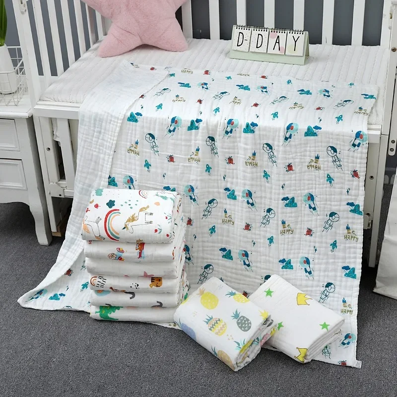 بطانية متعددة الاستخدام للأطفال والرضع - منشفة حمام قطنية شاش مكونة من أربع طبقات، رداء استحمام ماص وغطاء قماط لحديثي الولادة لجميع الاحتياجات #3