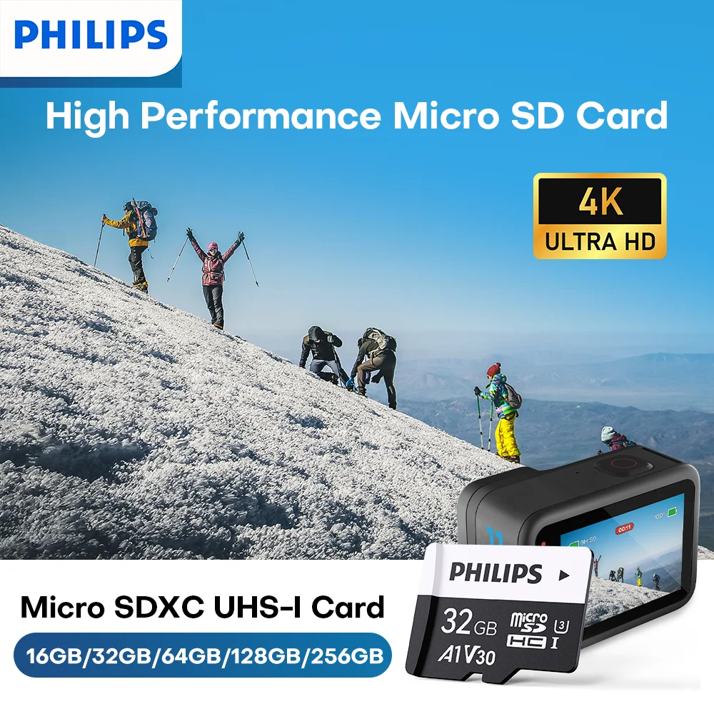 Phipips Ultra Micro sd card 256G 128G 64G Mini SD Card flash card TF Memory Microsd Card 32G 16G for CAMS Drones Samrtphone PC