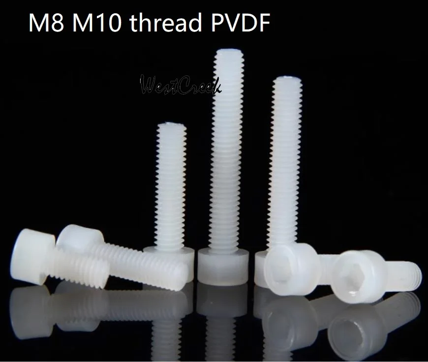 

WESTCREEK M8 M10 PVDF Resistant to acid alkali hexagon socket head cap screw Polyvinylidene Fluoride hexagon socket screw bolt