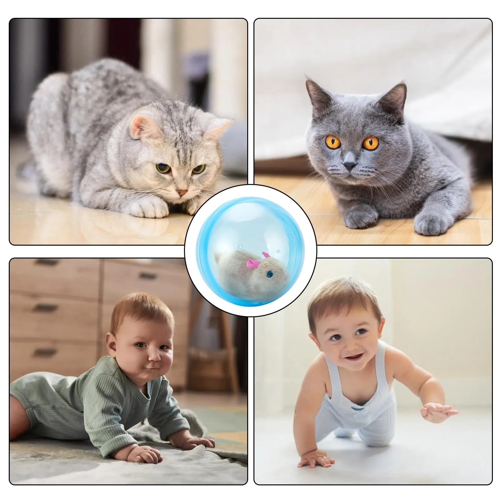 ABS Rolling Ball,  Pig Auto Moving Toy, Interactive Pet Toy, Christmas Gift for Children & Kittens Color shipped at random