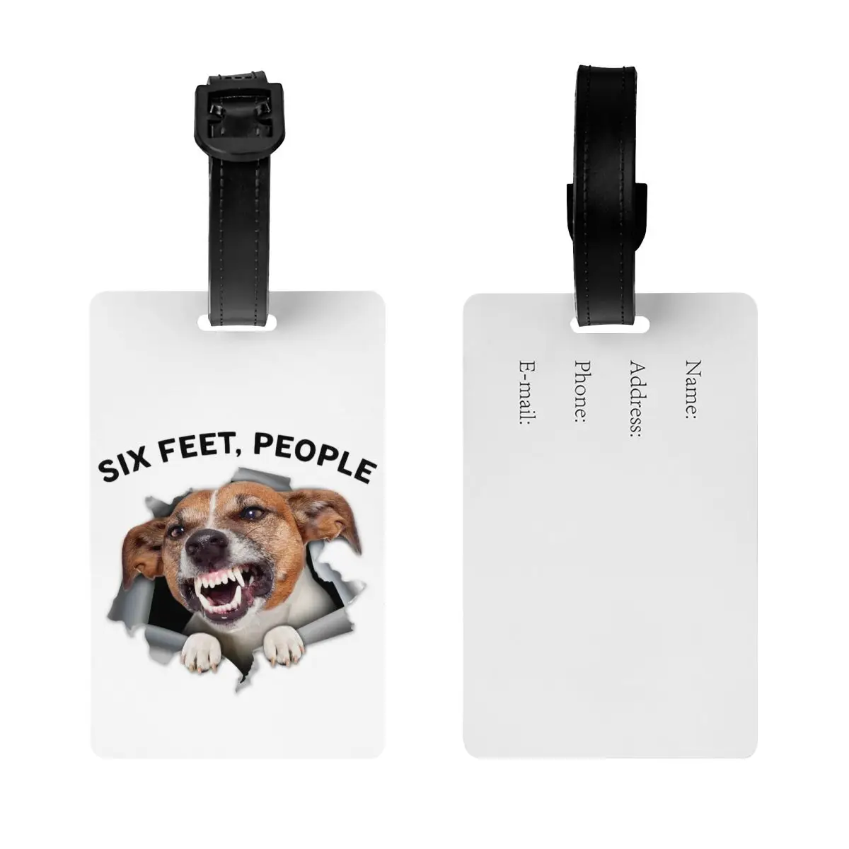 Jack Russell Terrier Six Feet People Luggage Tag Cute Dog Suitcase Baggage Privacy Cover ID Label