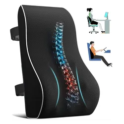 Car Seat Office Chair Back Lumbar Support Car Waist Rest Rebound Memory Foam Cushion Pad Back Lumbar Cushion for Car Driver