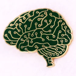 Pinsanity Digital Brain Enamel Pin Funny Anatomy Metal Badge Nursing Accessories Gifts