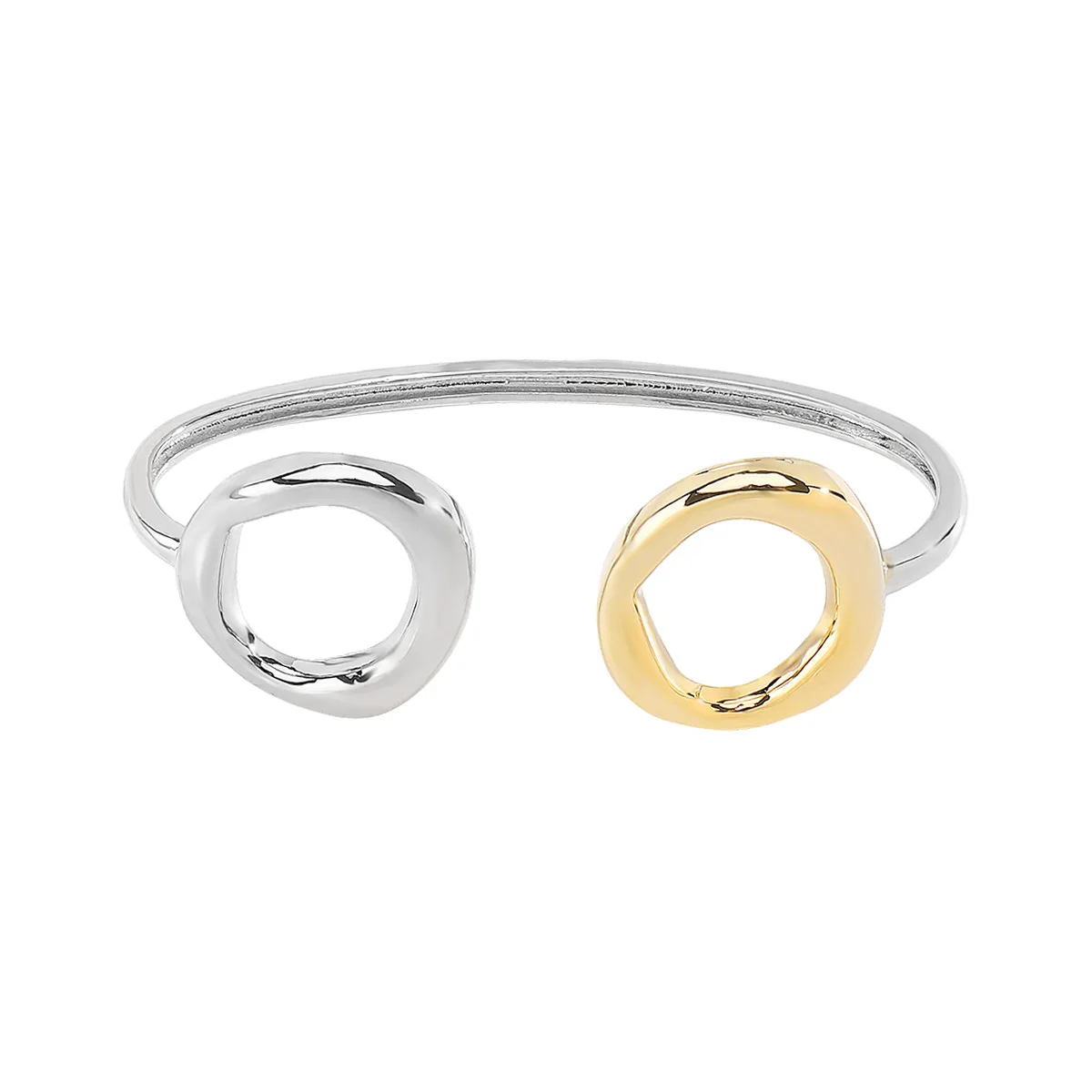 حلقة دائرية مجوفة هندسية مجوهرات عصرية وراقية جديدة