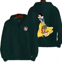 Snow White Men Cartoon Zipper Hoodie