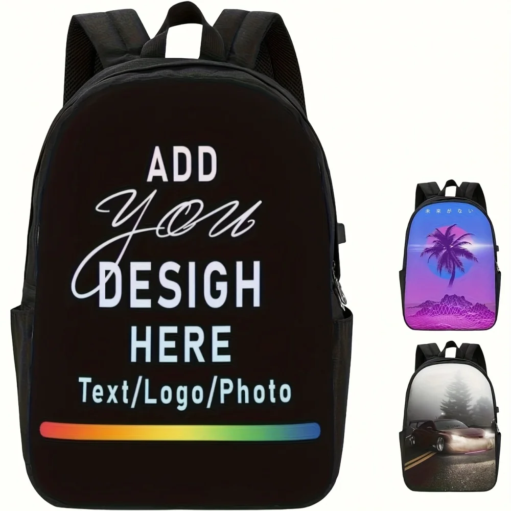 Custom Kids Backpack, Personalized Print School Backpack, Custom Photo Name Children Backpack for Boys Girls