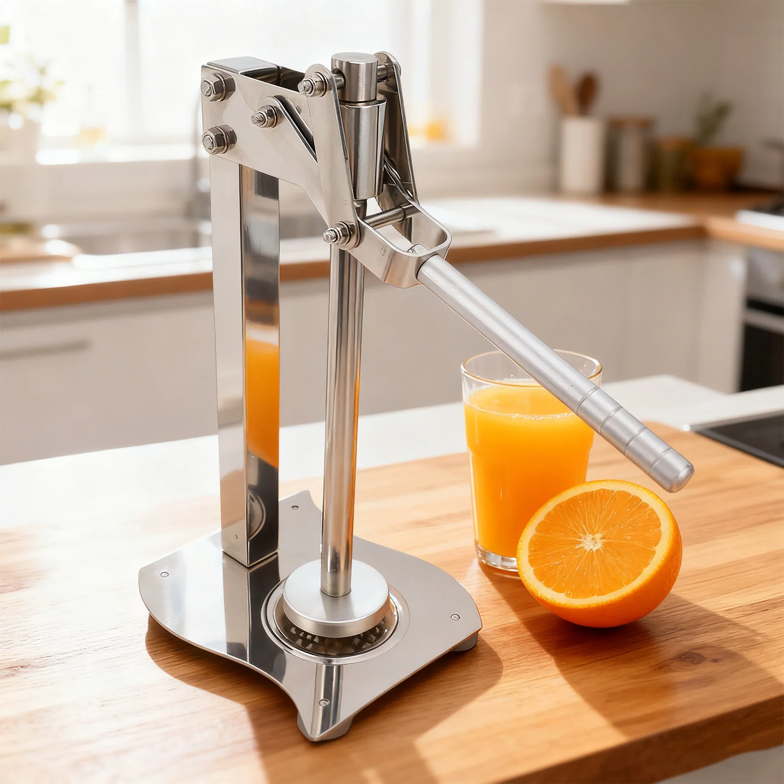 Manual Juicer 304 Stainless Steel Citrus Extractor Lemon Press with Non Slip Handle for Home Kitchen