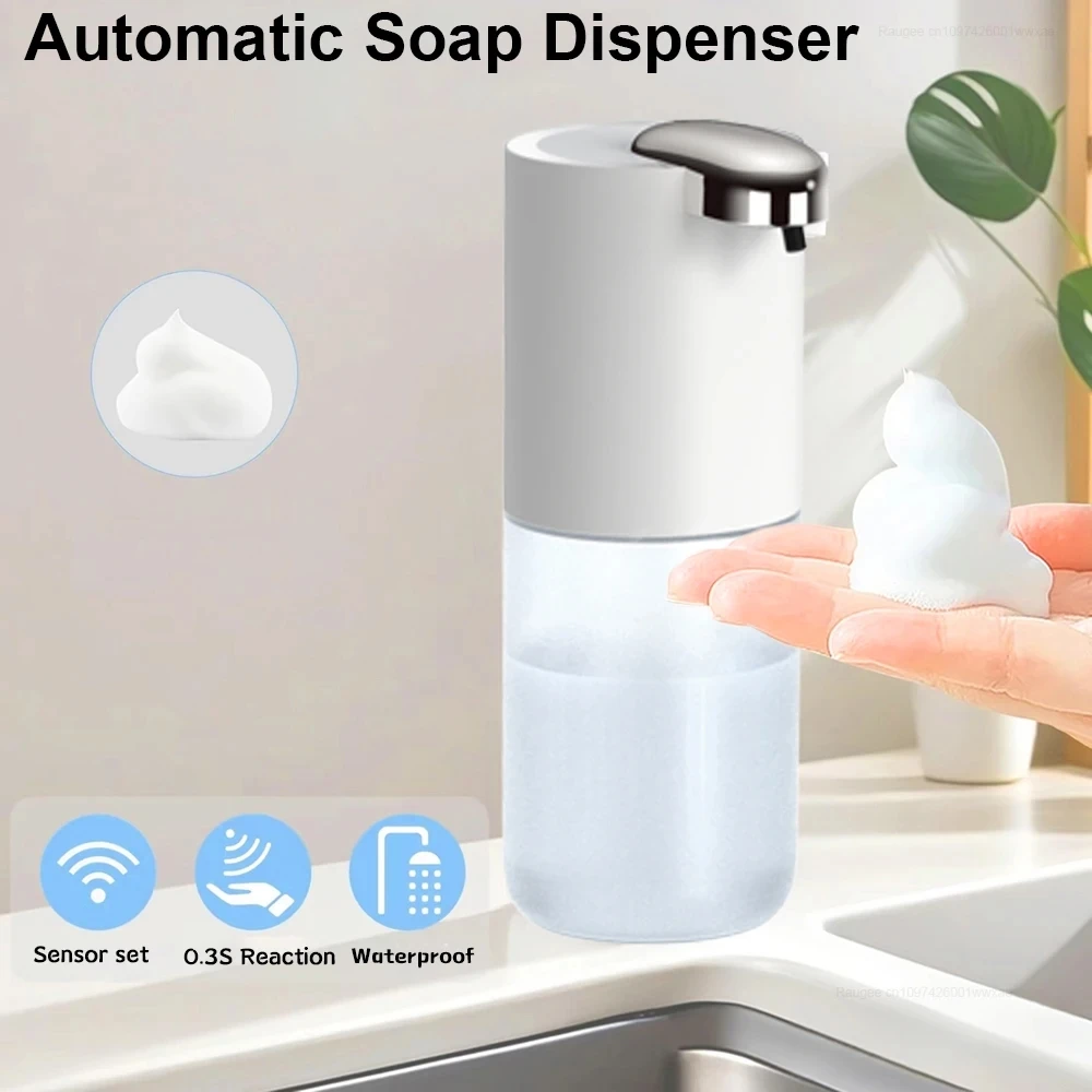 380ML Touchless 4-Levels Adjustable Foam/Liquid Modes Electric Automatic Smart Sense Soap Dispenser Portable Hand Sanitizer Pump
