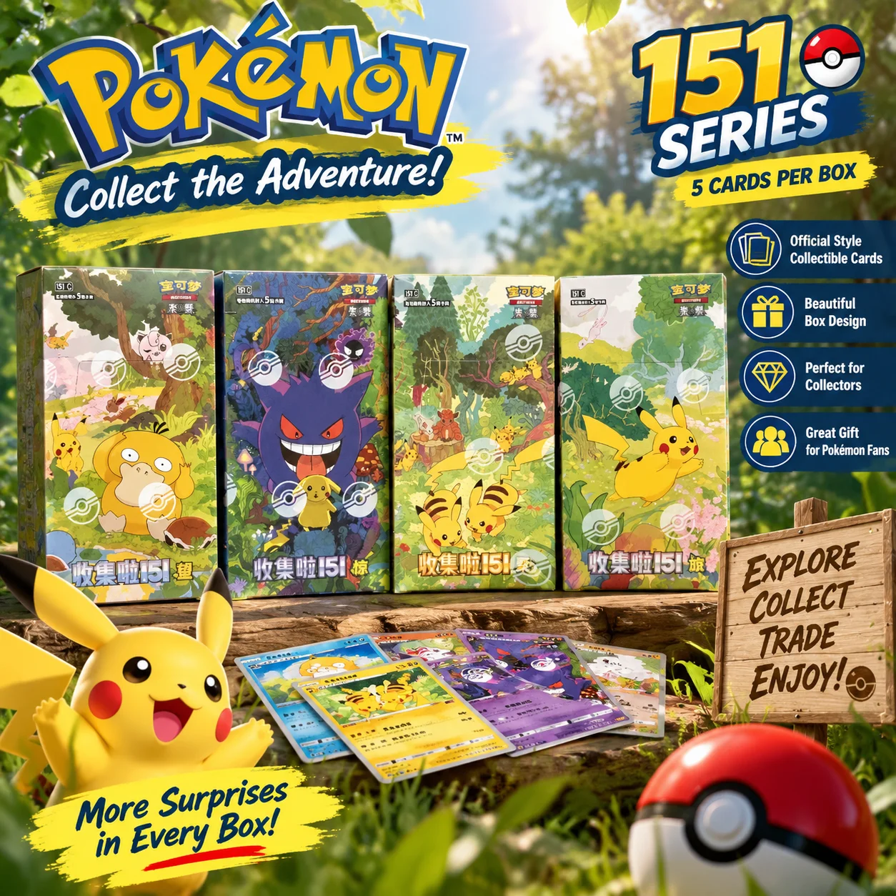 ポケモンtcg-簡体字版-スカーレット＆バイオレット-コレクション151-ブースターパック入り-未開封-トレーディングカードゲーム-コレクションカード