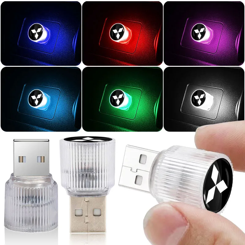 

USB Car LED Light Auto Interior Atmosphere Light Car Styling Car Accessories Emblem For Mitsubishi lancer asx outlander pajero