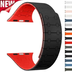 Silicone Magnetic Strap for Apple Watch Band Ultra 2 49mm 44mm 40mm 38 42mm 41mm 45mm Loop Bracelet IWatch Series 9 8 7 6 SE 5 4