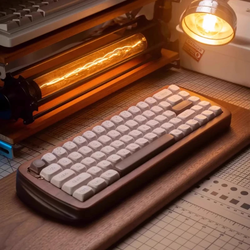 

NULL68 Wooden Mechanical Keyboard Kit Custom Walnut Rosewood Tri Mode Wireless 2.4G 65%/68Key Keyboard Kit Support VIA Hot Plug