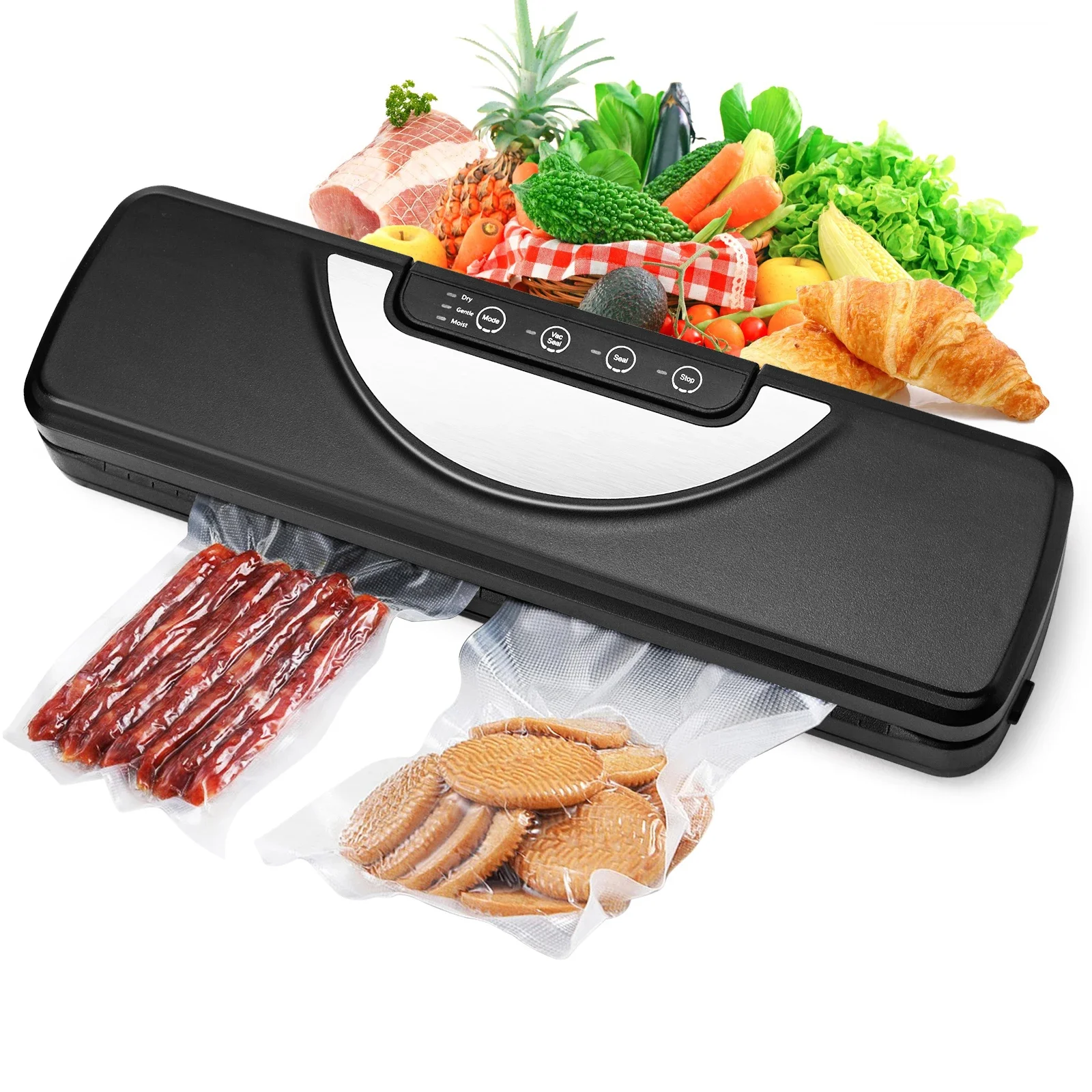 

Electric Vacuum Sealer Machine with 10 Bags Heat Sealer 7 Modes Food Vacuum Sealing Machine Packet Organizer Kitchen Power Tool