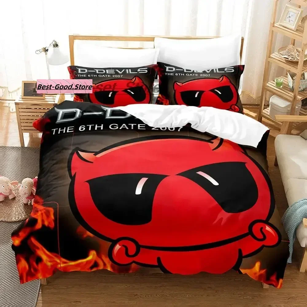 

Hip Hop Angry Geometry Dash Bedding Set Single Twin Full Queen King Size Bed Set Game Bedroom Duvetcover Sets Anime Bed