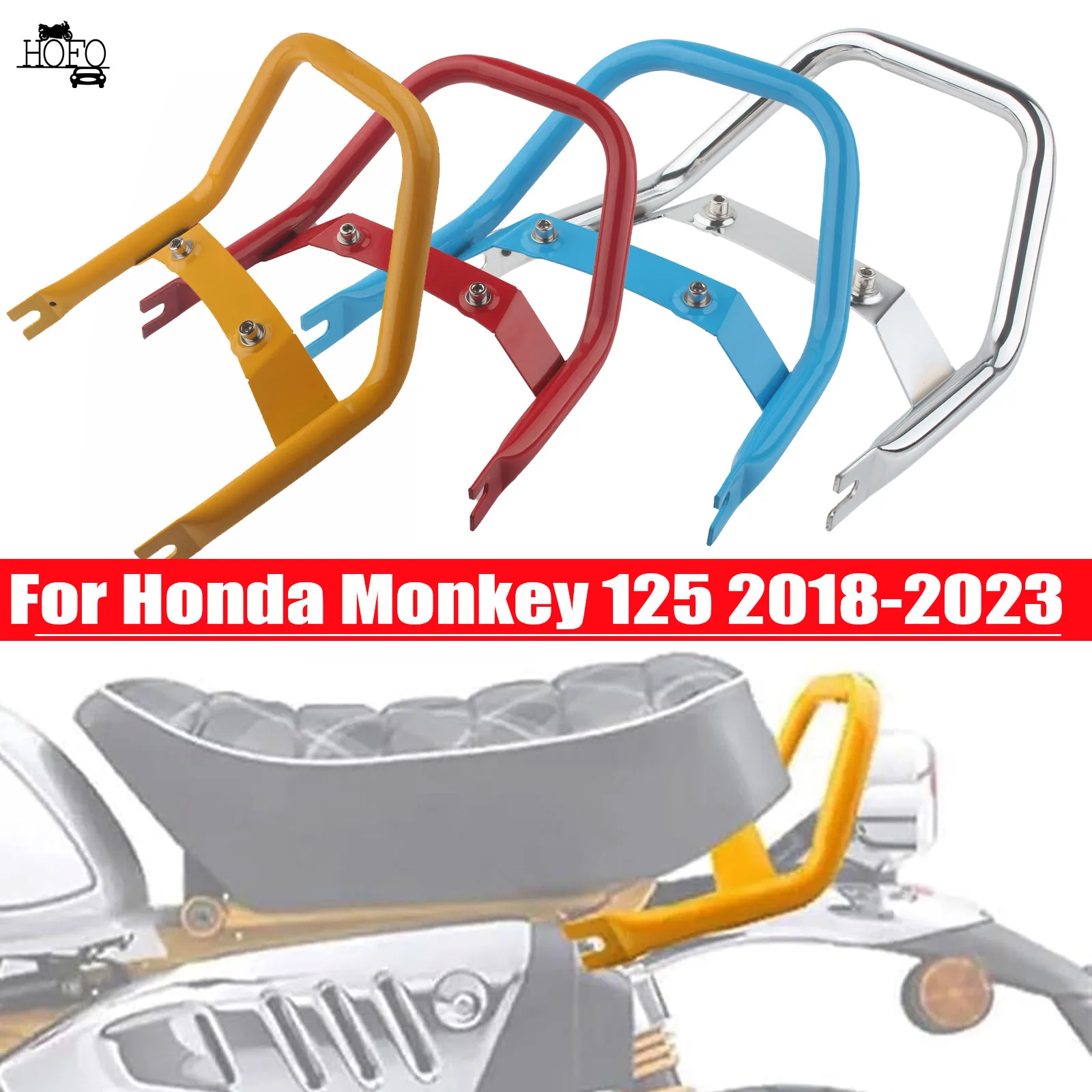 

Motorcycle Rear Passenger Armrest Pillion Seat Grab Handle Bar Hand Rail Handlebar For Honda Monkey 125 2018-2023 2019 2020