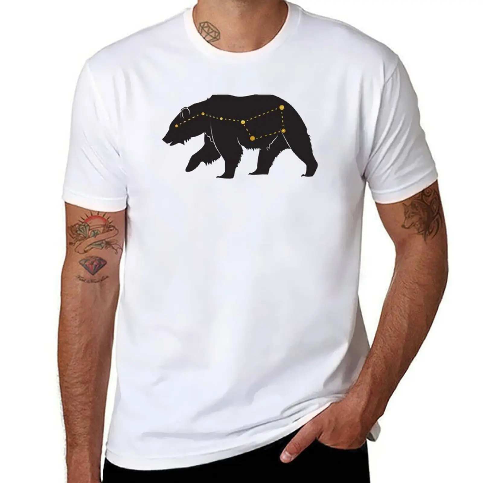 

Ursa Major Bear Gold T-Shirt t shirt personalised t shirt men 100% cotton luxury brand T-Shirt
