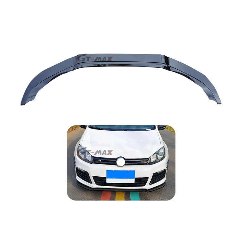 Three-Segment Front Bumper Splitter Lip Spoiler For Volkswagens Golf 6 MK6 R20 Front Shovel ABS