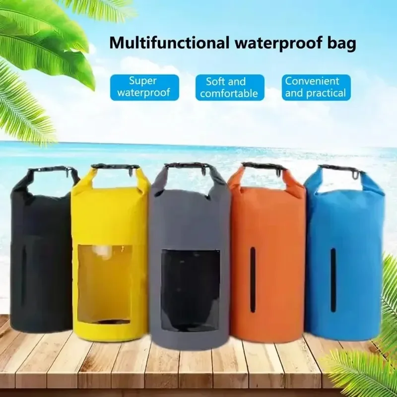 10L Multifunctional Delicate Buckle Rafting Bag Transparent Waterproof Multicolor Mountaineering Drifting Swimming Bag Supplies