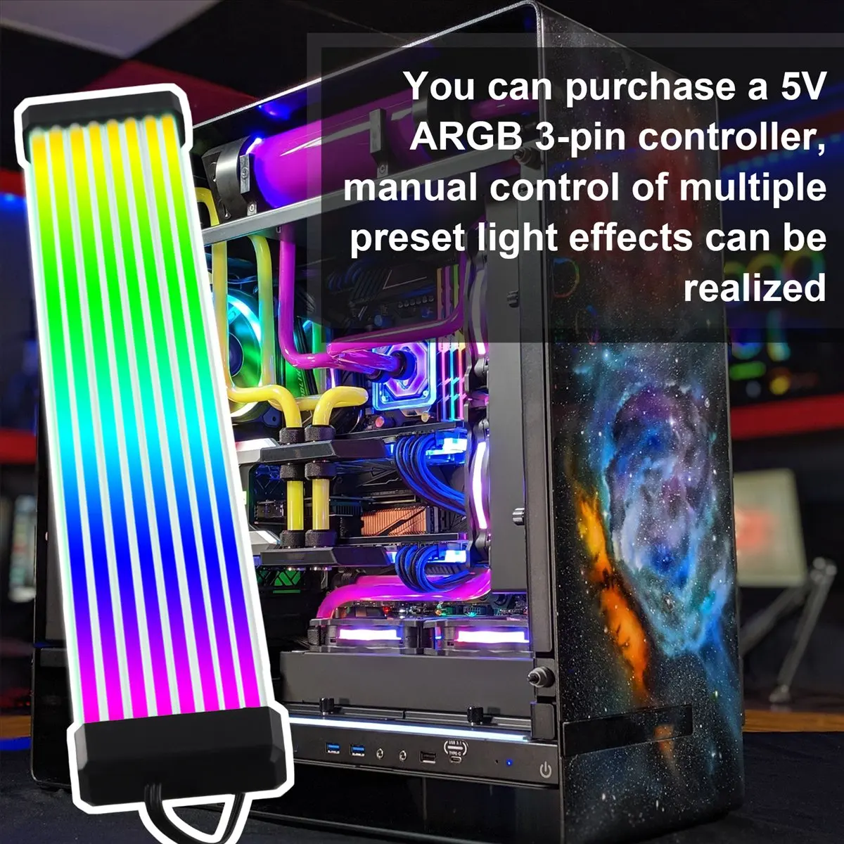 【POPULAR PICK】-RGB LED Strip ARGB Sync Board for Computer Power Supply GPU Graphics Card Cable Case Neon Line Graphics Card 8PIN