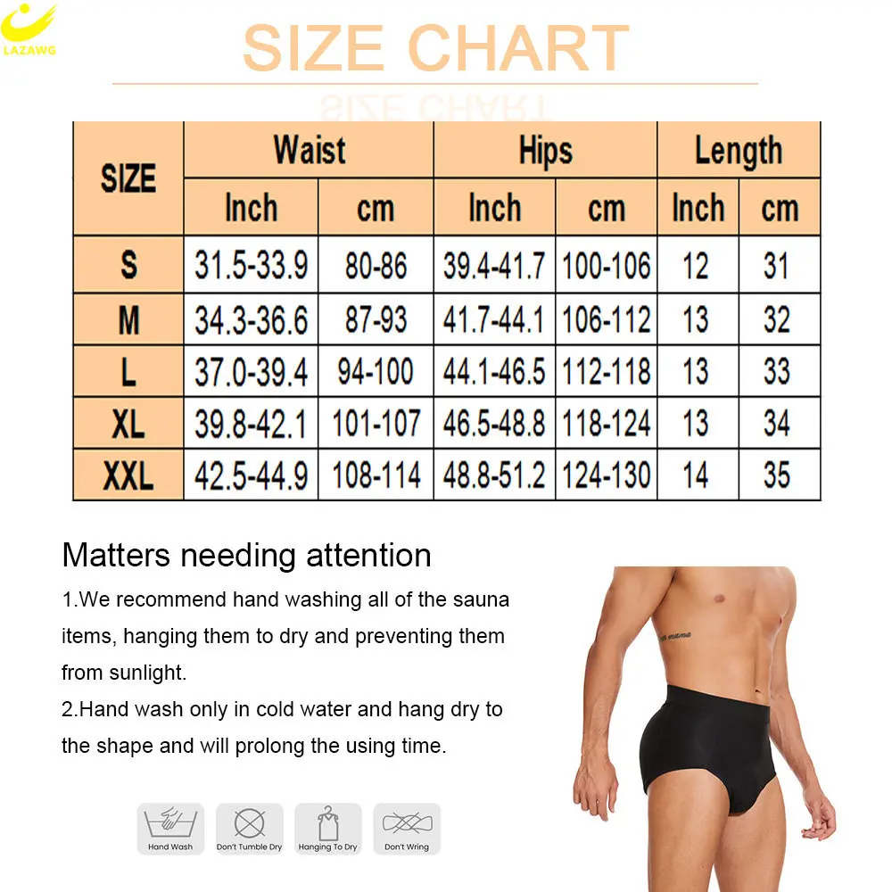 LAZAWG Body Shaper Butt Lifter Pants for Men Buttock Hip Enhancer Briefs Shapewear Lifter Fake Ass Booty Pad Control Panties