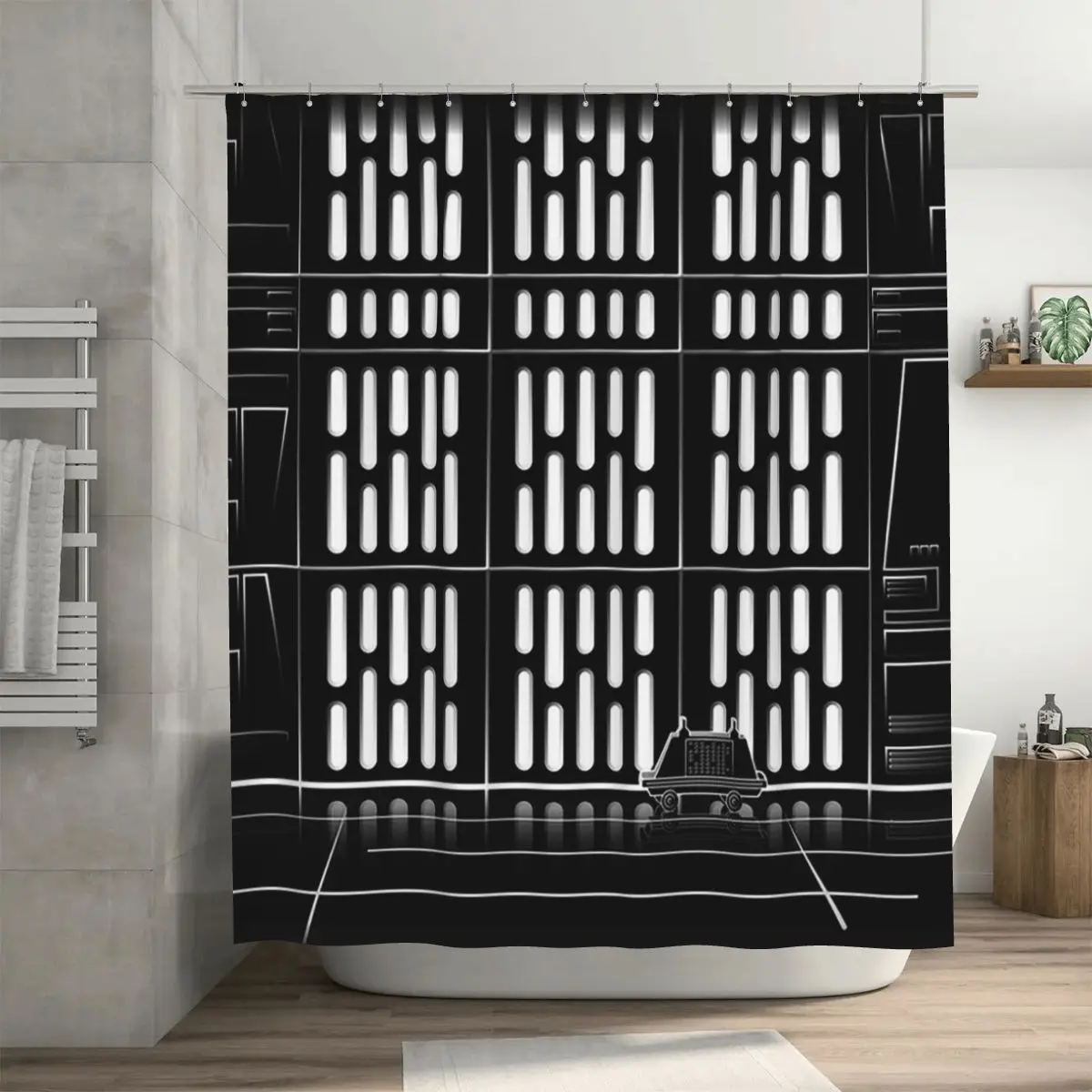 

Battle Station Corridors Shower Curtain Bathroom Polyester Waterproof Bath Curtains with Hooks