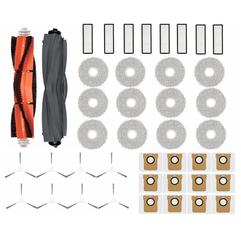 B89B-For Xiaomi Robot Vacuum X20 + / X20 Plus، ملحقات قماش ممسحة كيس الغبار، قطع غيار فلتر Hepa للفرشاة الجانبية الرئيسية