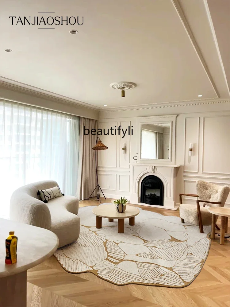 French irregular carpet living room home special-shaped custom high-end light luxury cream wind sofa bedroom bedside blanket