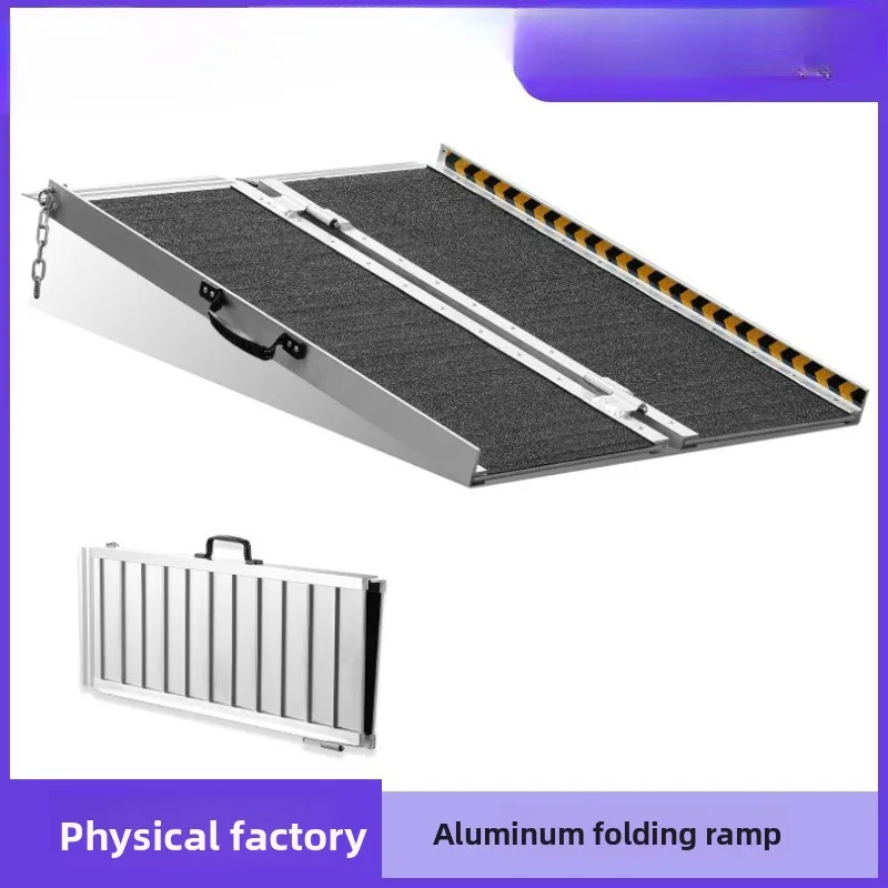 Folding Ramp, Foldable Aluminum Ramp Portable Non-slip, Portable Aluminum Ramp