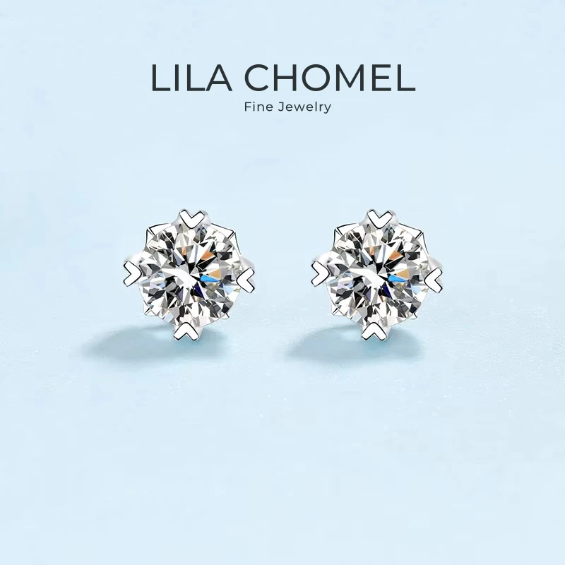 

Women Birthday Gift Platinum PT950 Wedding Fine Jewelry Screw Stud Earrings 0.5/1/2Carat Moissanite Diamond Girl Valentine's Day