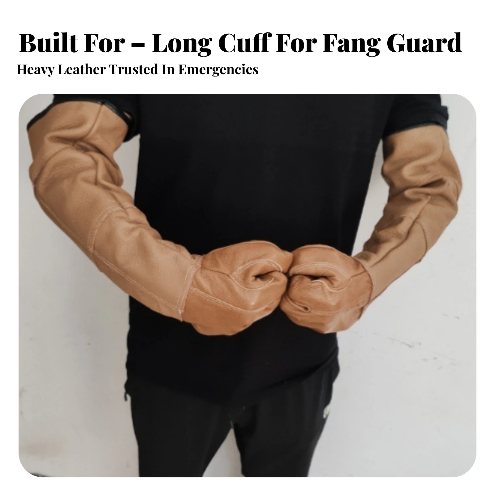 Full-Finger Cowhide Leather Gauntlet Gloves Reinforced 60 Cm Long Guarding Gloves One-Size Heavy Duty for Gardeners
