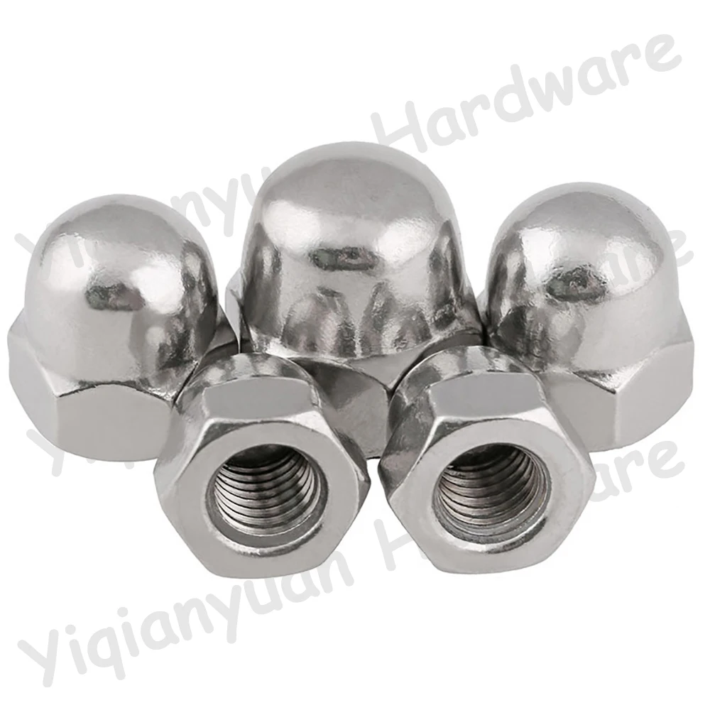 Yiqianyuan DIN1587 GB923 6. #   8 #   10 #   Nakrętka sześciokątna kopułkowa ze stali nierdzewnej SUS304, gwint UNC UNF 1/4''-3/4''