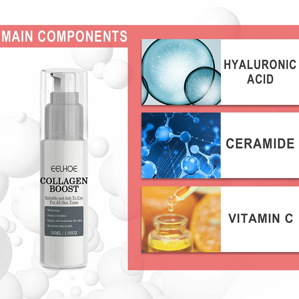 1/2/3PCs Collagen Boost Anti-Aging Serum Dark Spot Corrector Collagen Face Cream Collagen Booster With Hyaluronic Acid Skincare