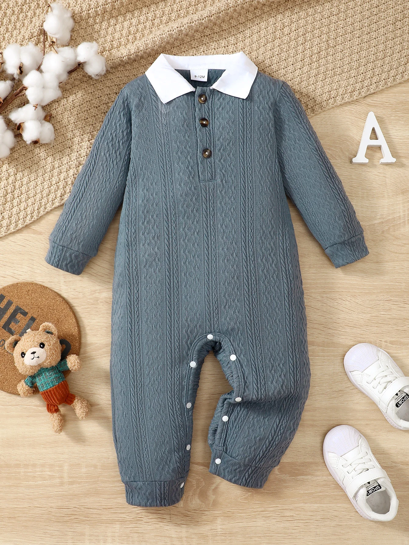 Summer Newborn Infant Baby Boys Romper Bear Print Short Sleeve Button Up Front Rompers Kids Onepiece Baby Suit