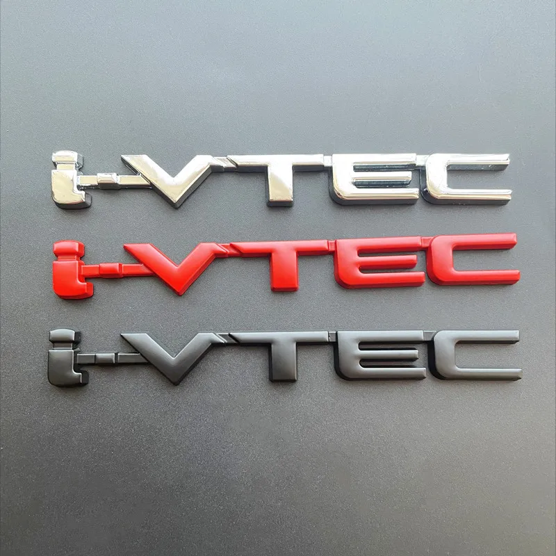 3D krom huruf mobil logam belakang lencana Emblem Logo IVTEC I VTEC stiker untuk Honda City Civic Accord Jazz CRV aksesoris