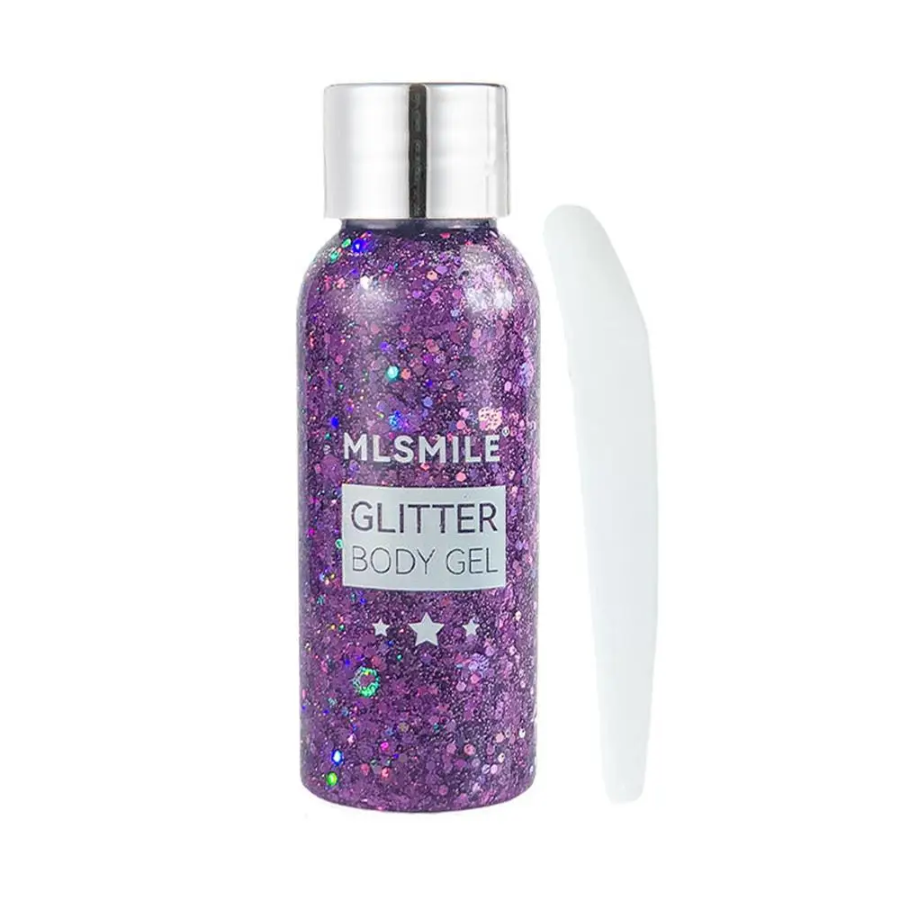 Multi-Uso Glittering Gel Sequins, Sombra Holográfica Irregular, Shimmer Flake, Decoração Do Corpo Do Rosto Do Festival, M4s6