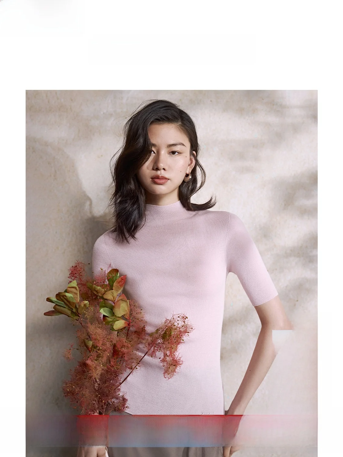 

ZhiZhi f High Ne mid Sve Sl Wool Knitted T irt Women's Ele Sle Soft Wool Blend Casual Fit Five Button