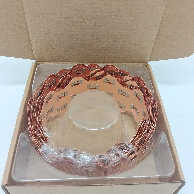 21700-2P W Shape Copper Bus Bar No Spacer 21.4MM Power Battery Pack Copper 21700 Copper-Nickel Composite Strip Thickness 0.3mm view 4