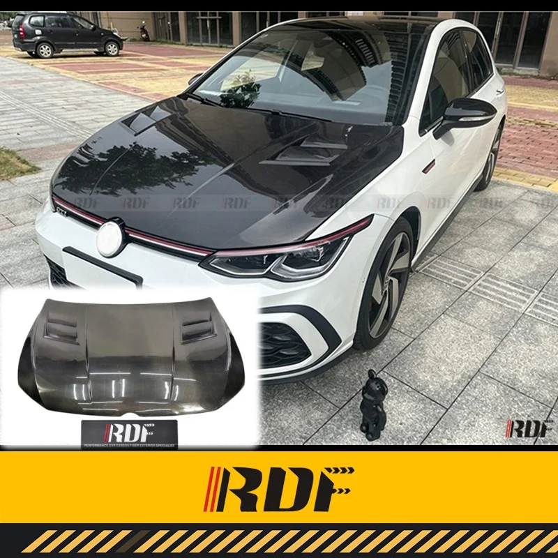 Suitable for Golf 8 GTI Modify Hood Carbon Fiber Aspec Hood Engine Cover Vented Hood Bonnet Exterior Cap Cover Body Kit